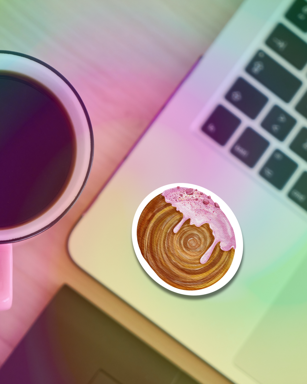 Pink Croissant Vinyl Sticker