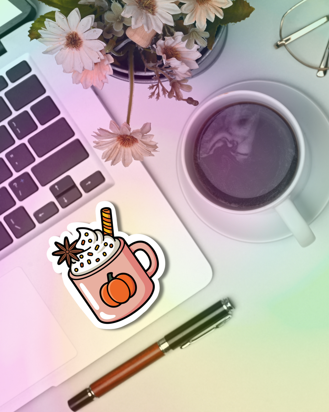 Pink Latte Vinyl Sticker