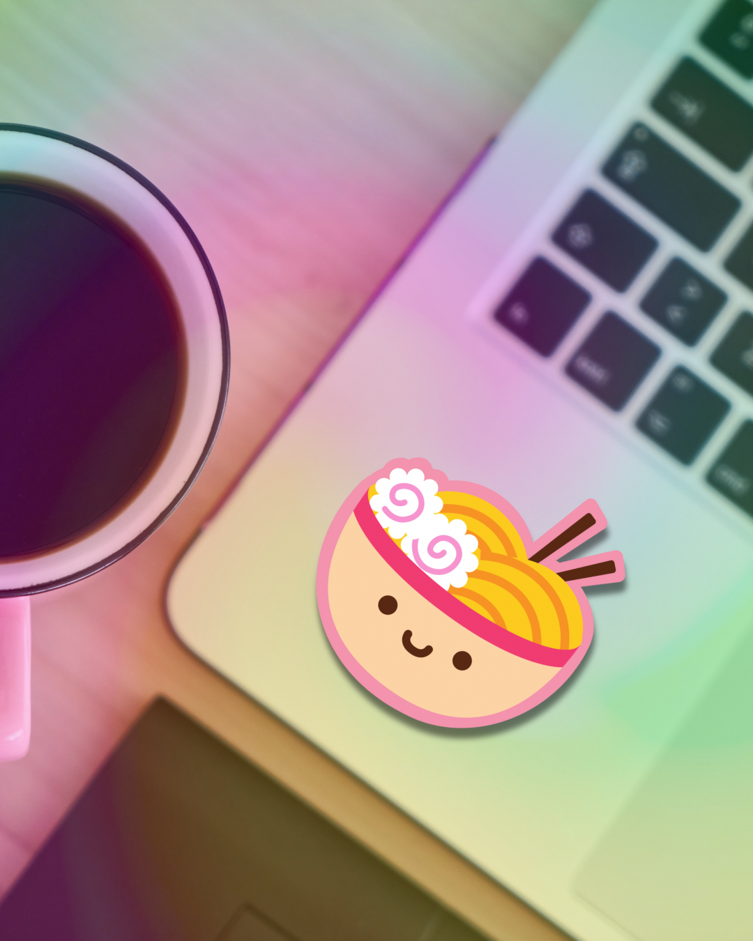 Pink Ramen Vinyl Sticker