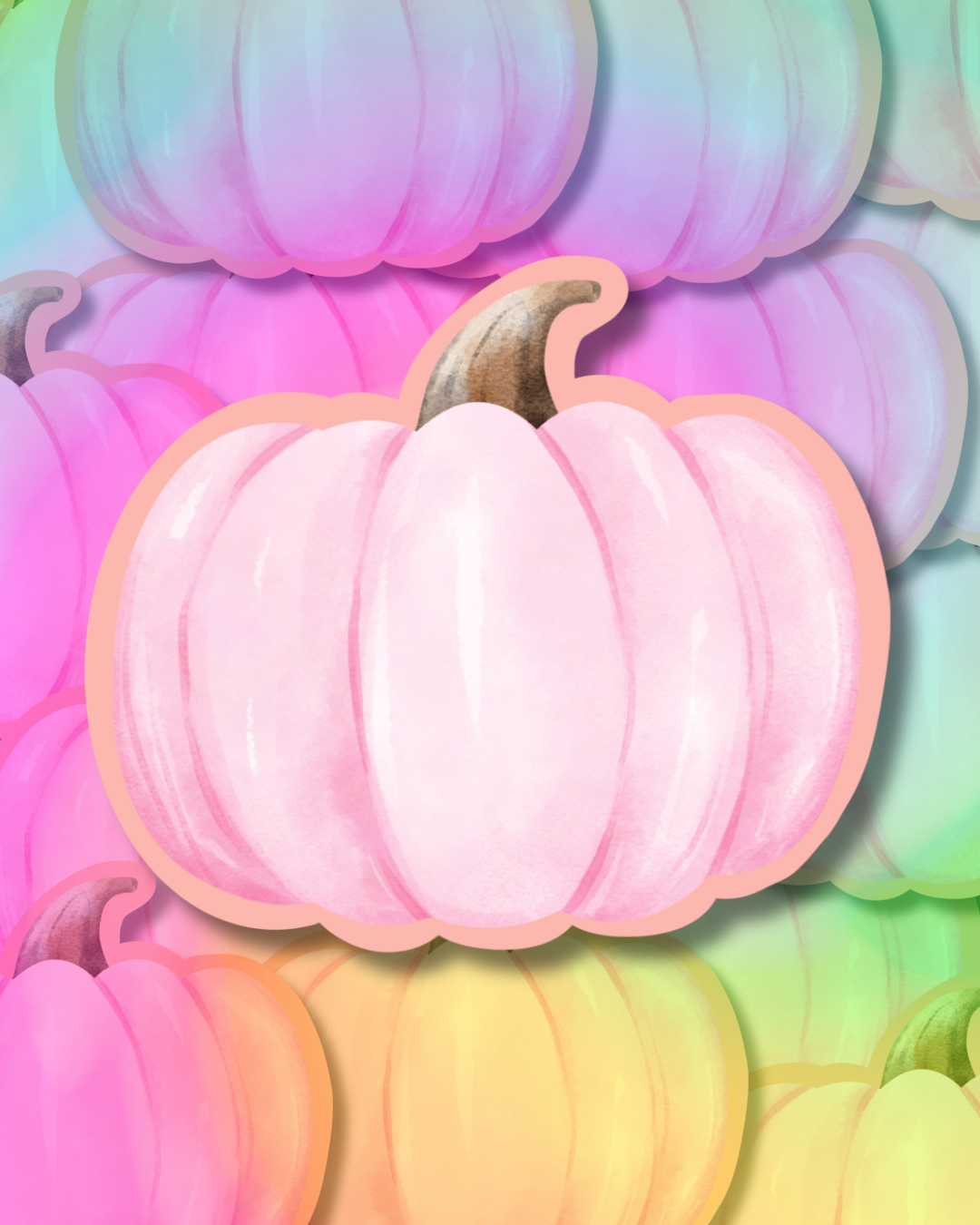Pink Pumpkin Vinyl Sticker