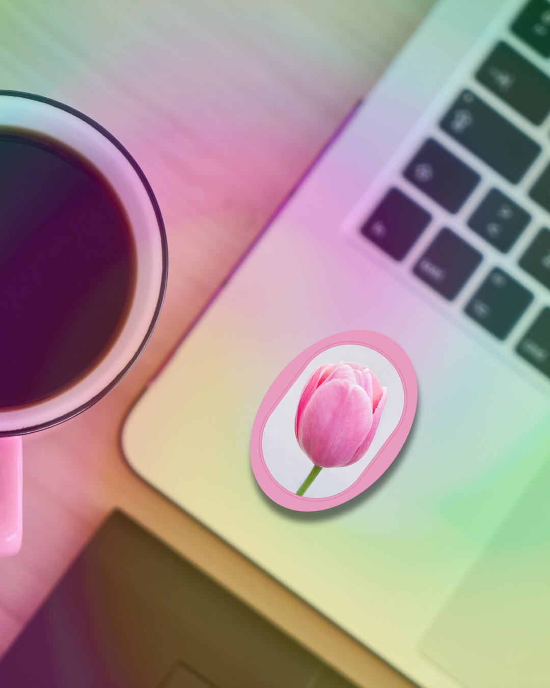 Pink Tulip Vinyl Sticker