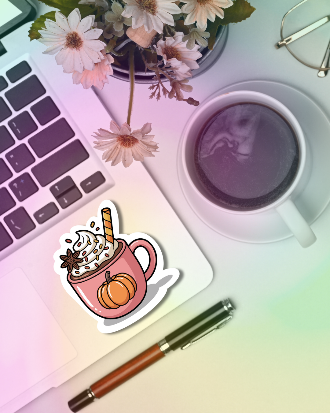 Pinkish Latte Vinyl Sticker