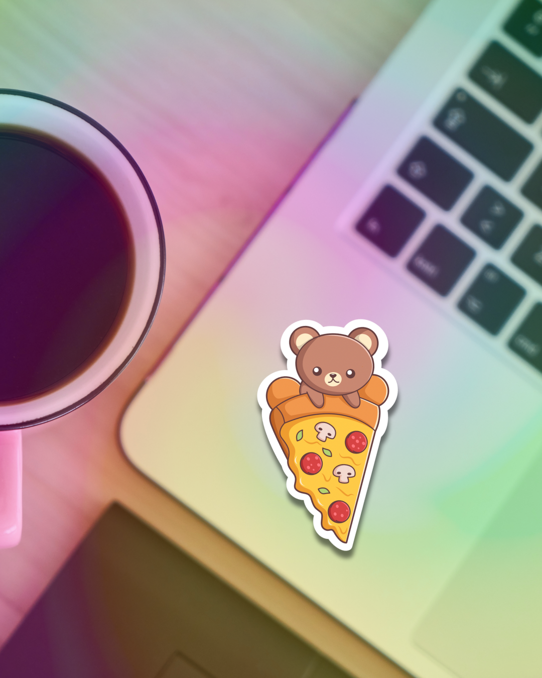 Pizza Bear Vinyl Sticker