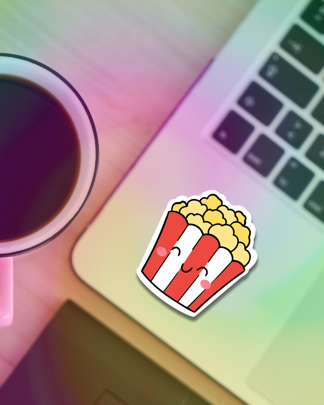 Popcorn Happiness Vinyl Sticker