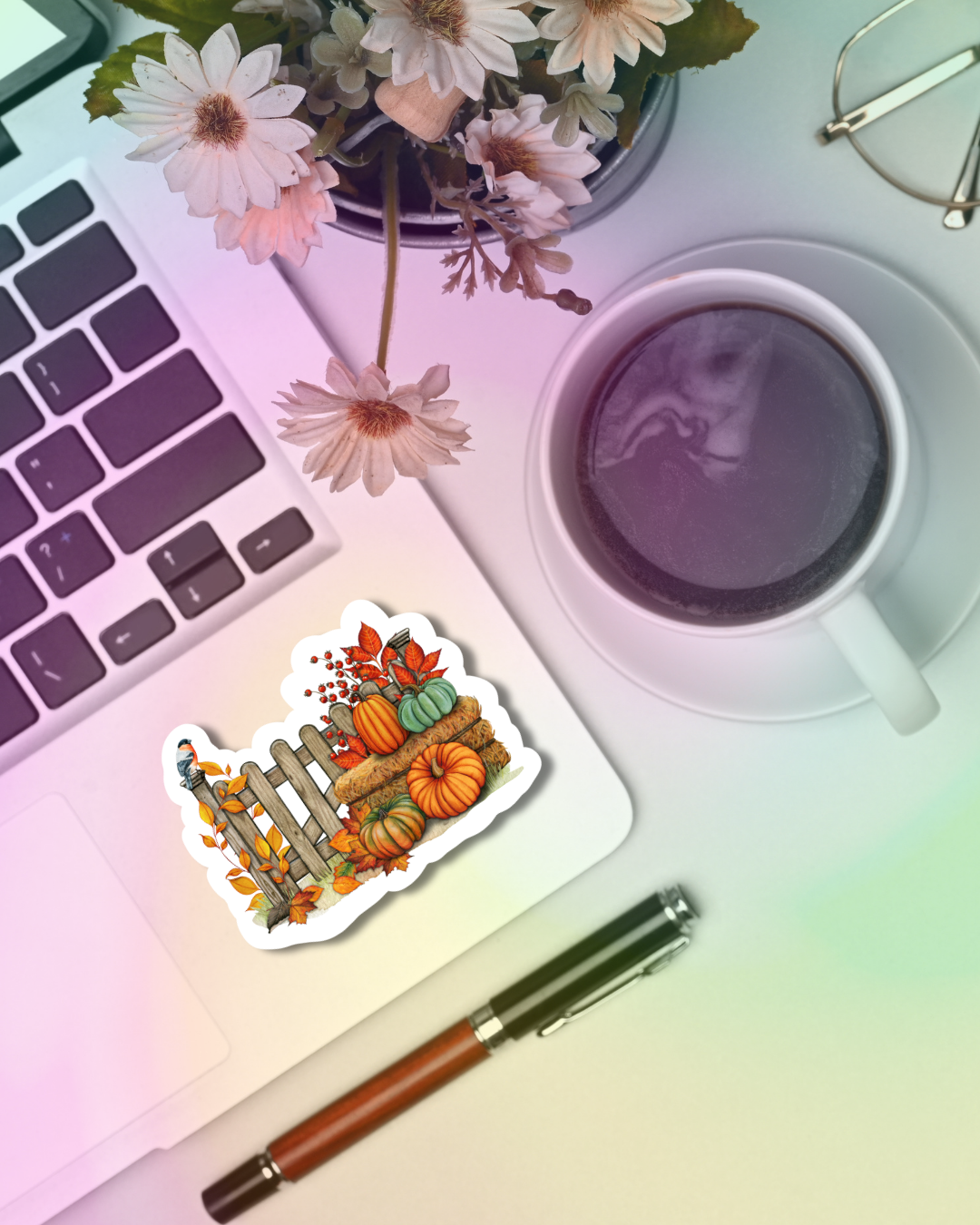 Pumpkin Stand Vinyl Sticker