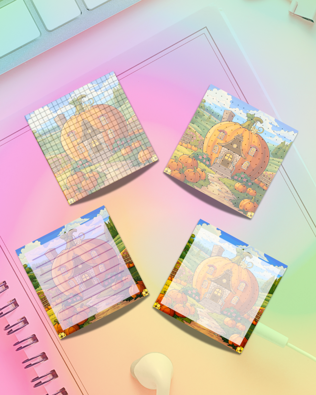 Pumpkin Home Notepad 2.5"x2.5" 50 Pages Aesthetic Cute Stationery Gift