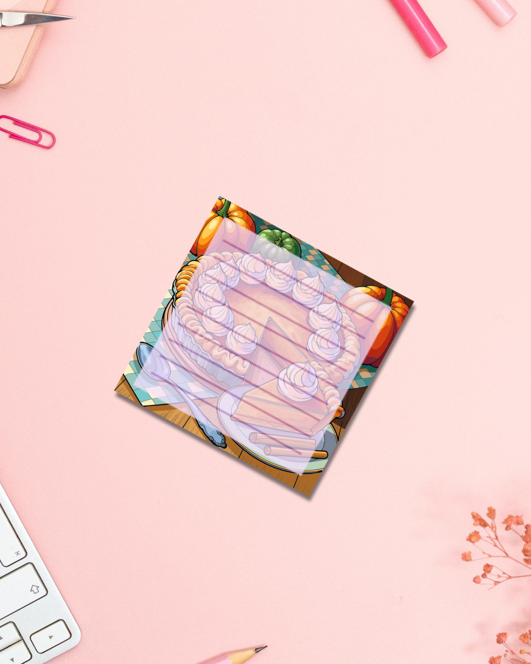 Pumpkin Pie Notepad Aesthetic Cute Stationery Gift