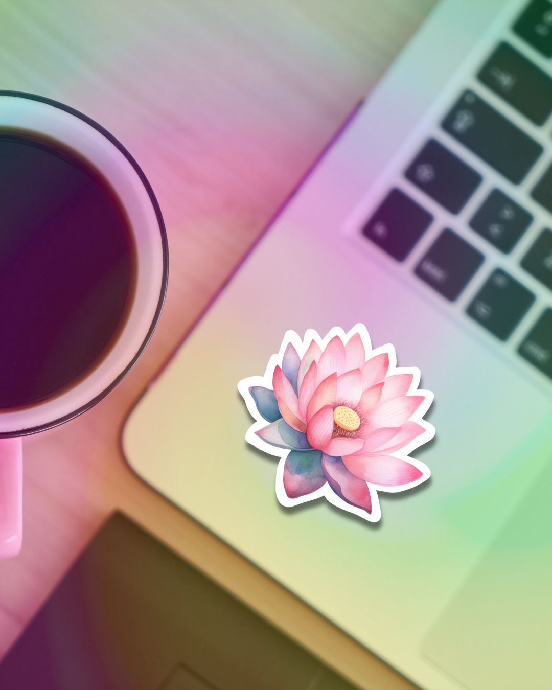 Purple-Pink Lotus Vinyl Sticker