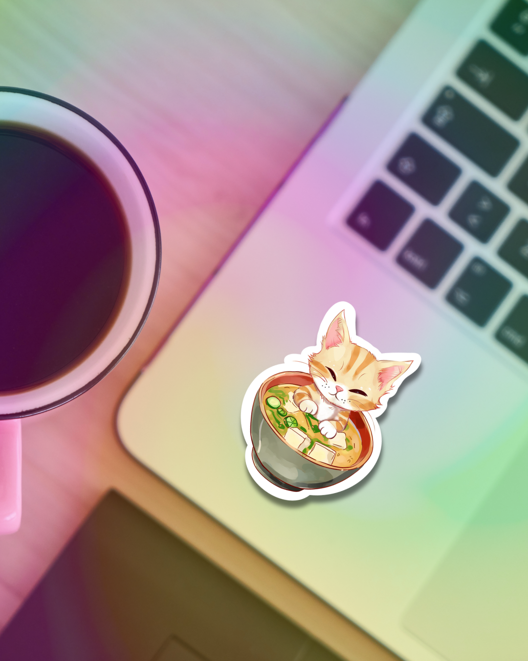 Ramen Cat Vinyl Sticker