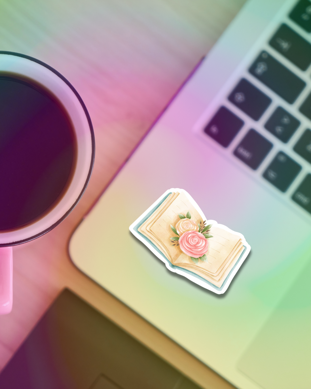 Rose Book Vinyl Sticker