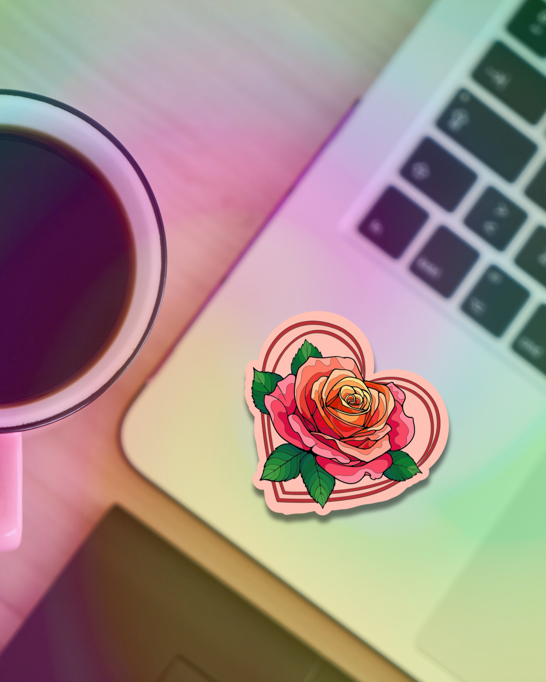 Rose Love Vinyl Sticker