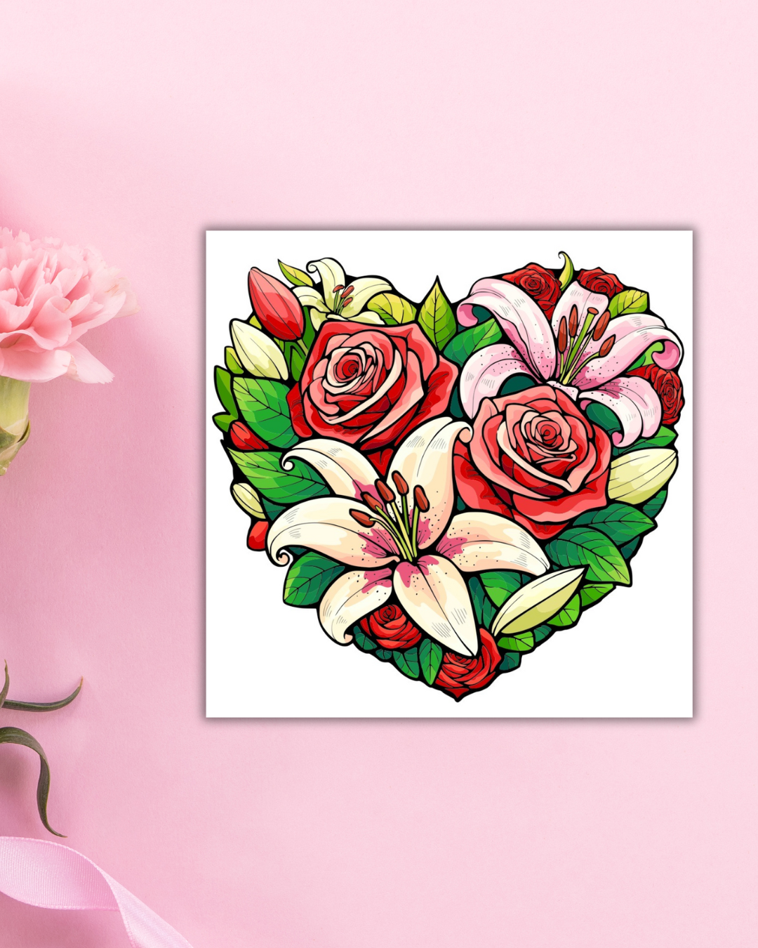 Rose Love Bouquet Art Print Aesthetic Gift Decor