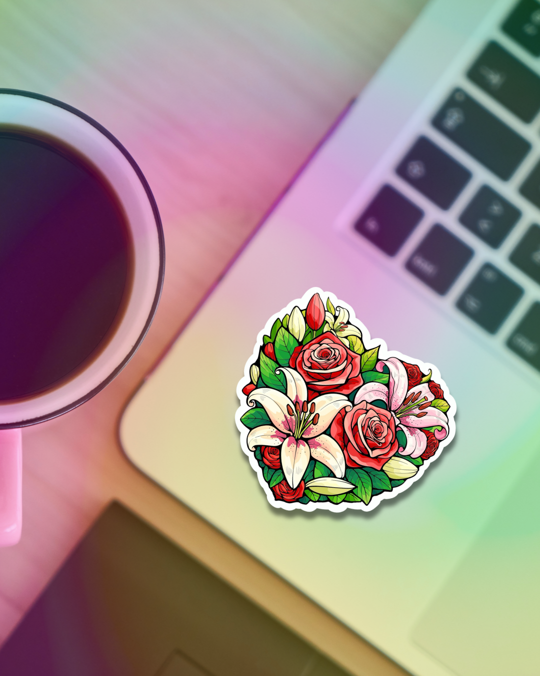 Rose Love Bouquet Vinyl Sticker