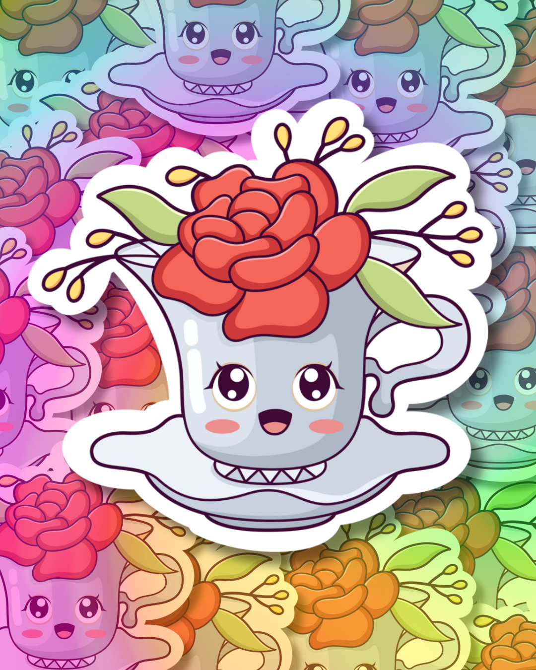 Rose Mug Vinyl Sticker