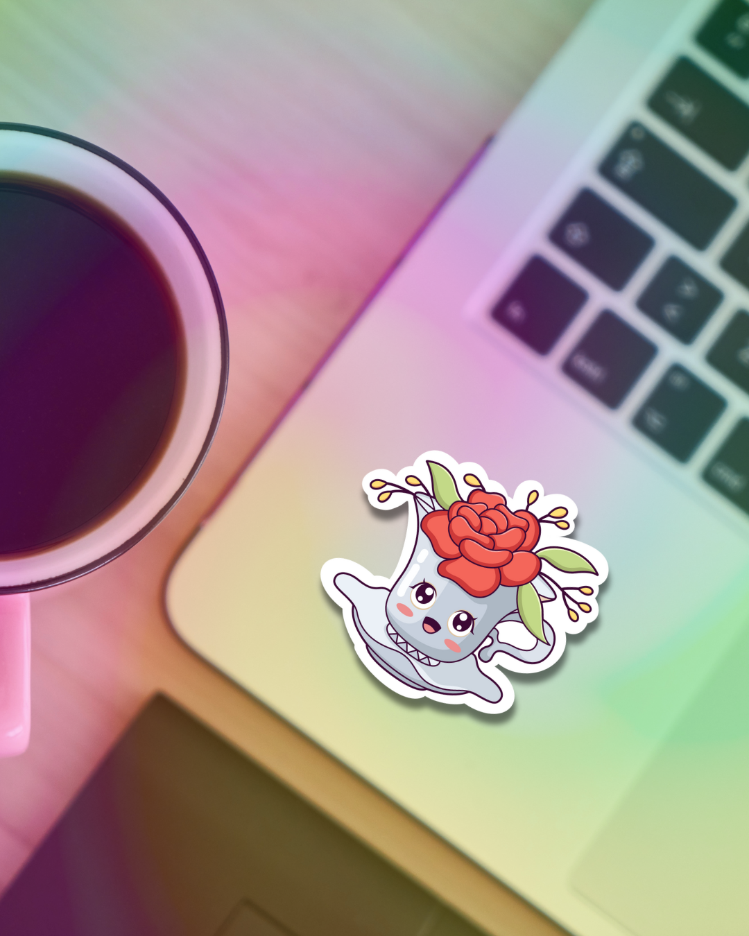 Rose Mug Vinyl Sticker