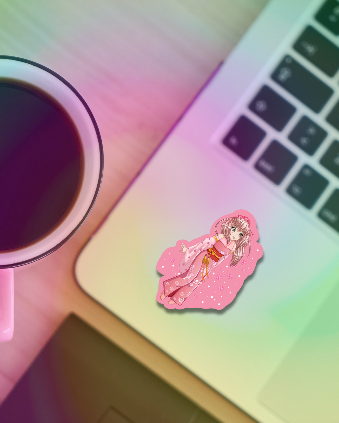 Sakura Girl Vinyl Sticker