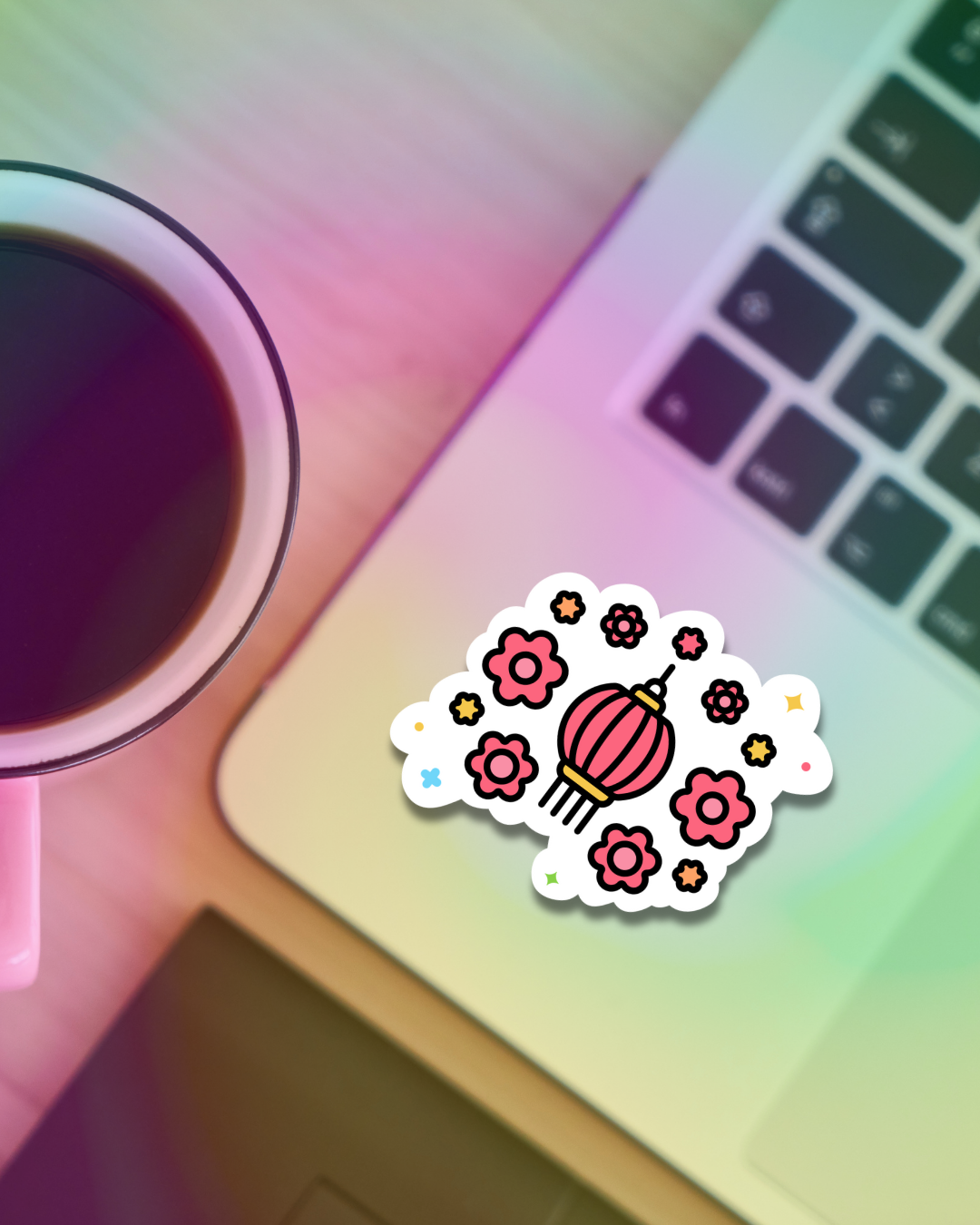 Sakura Lanterns Vinyl Sticker