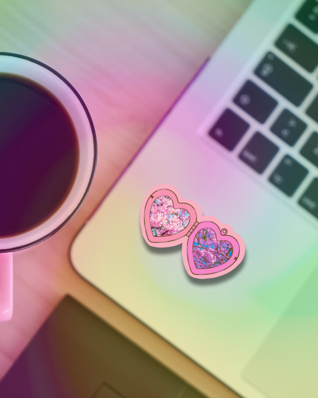 Sakura Locket Vinyl Sticker