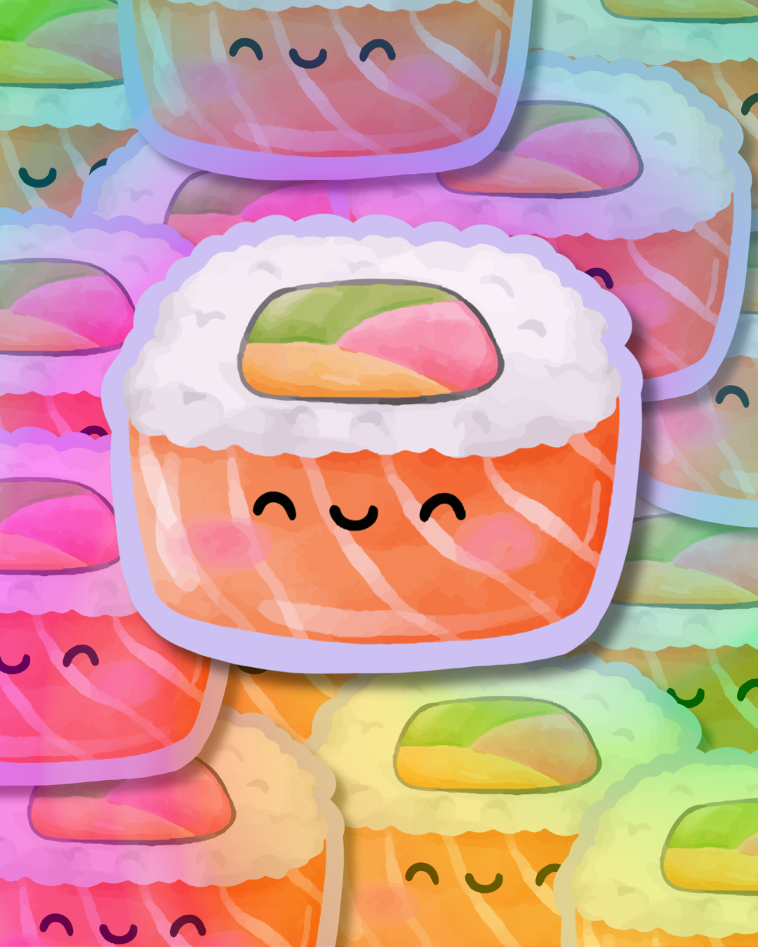 Salmon Sushi Vinyl Sticker