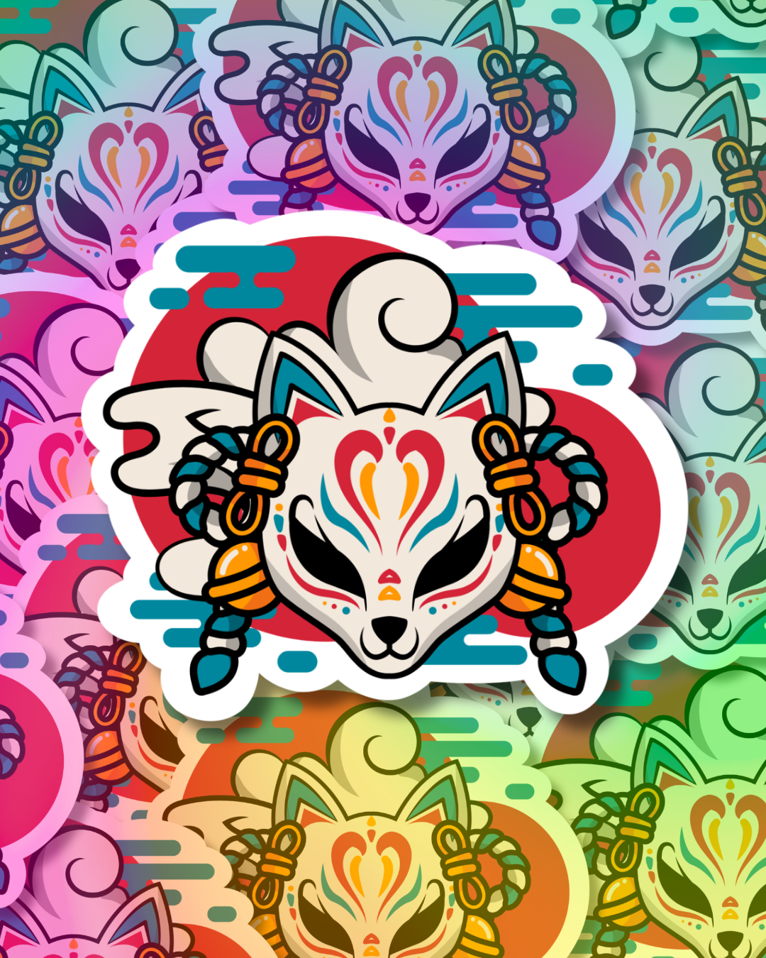 Samurai Cat Vinyl Sticker