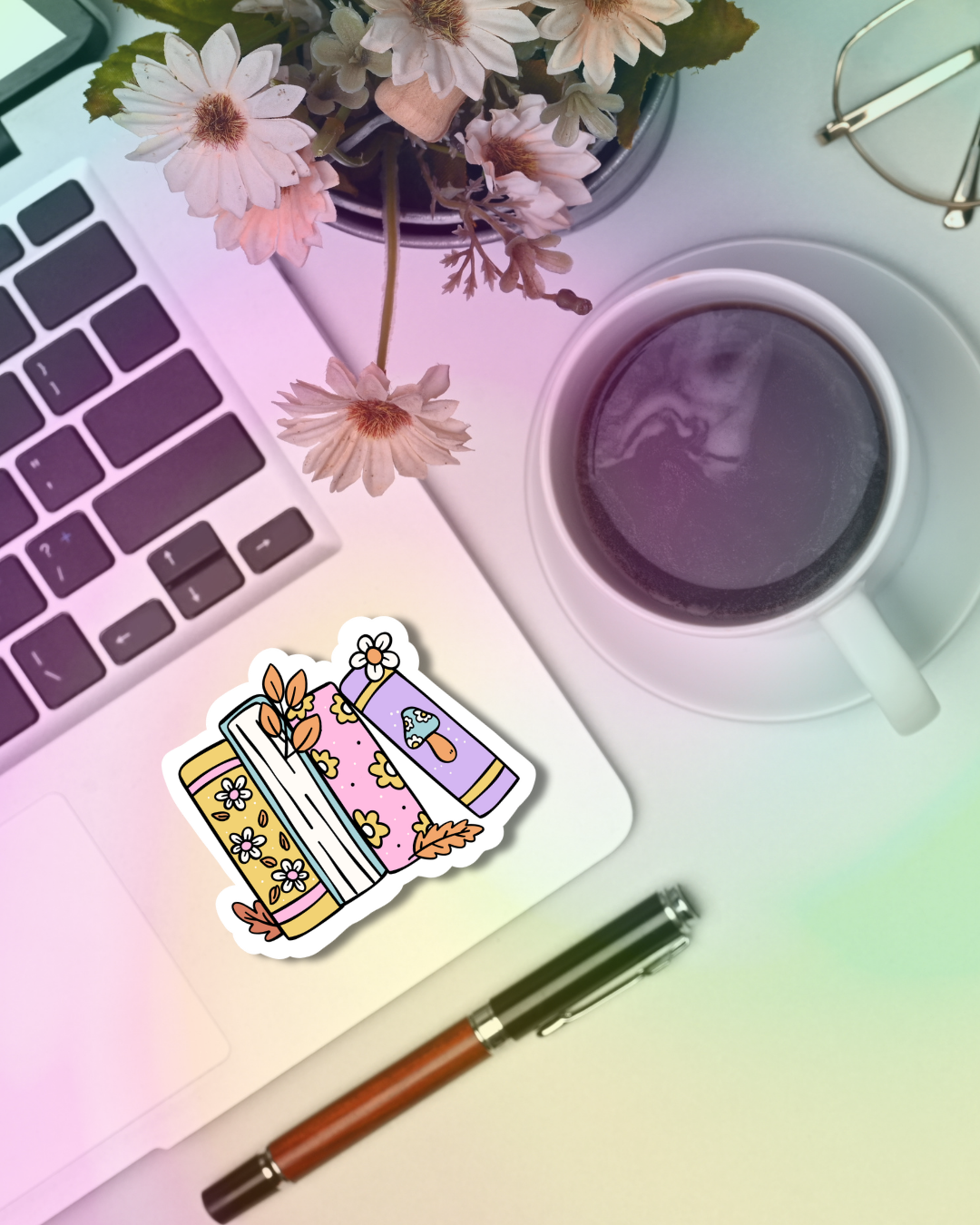 Season Transition Books Vinyl Sticker