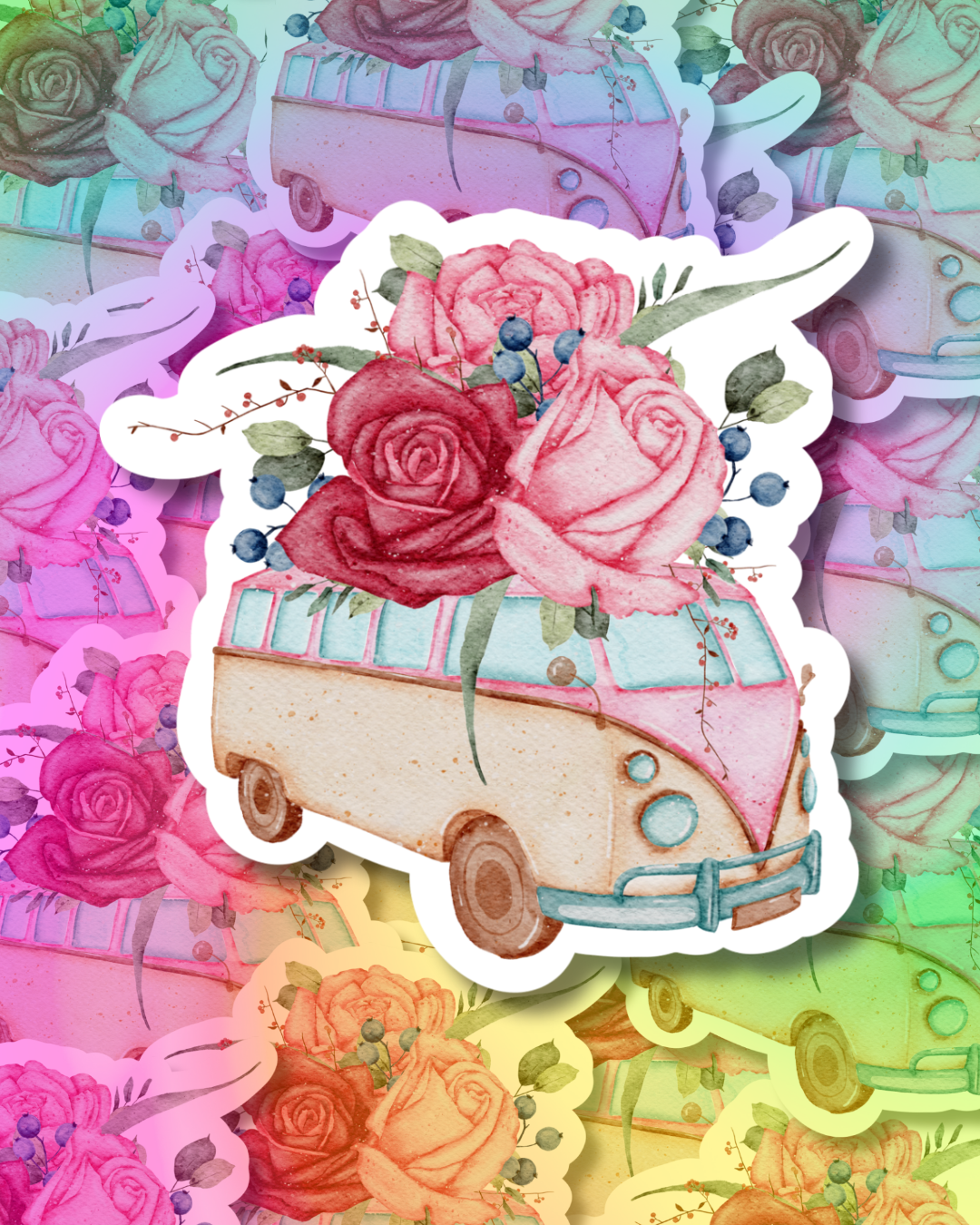 Spring Camper Vinyl Sticker