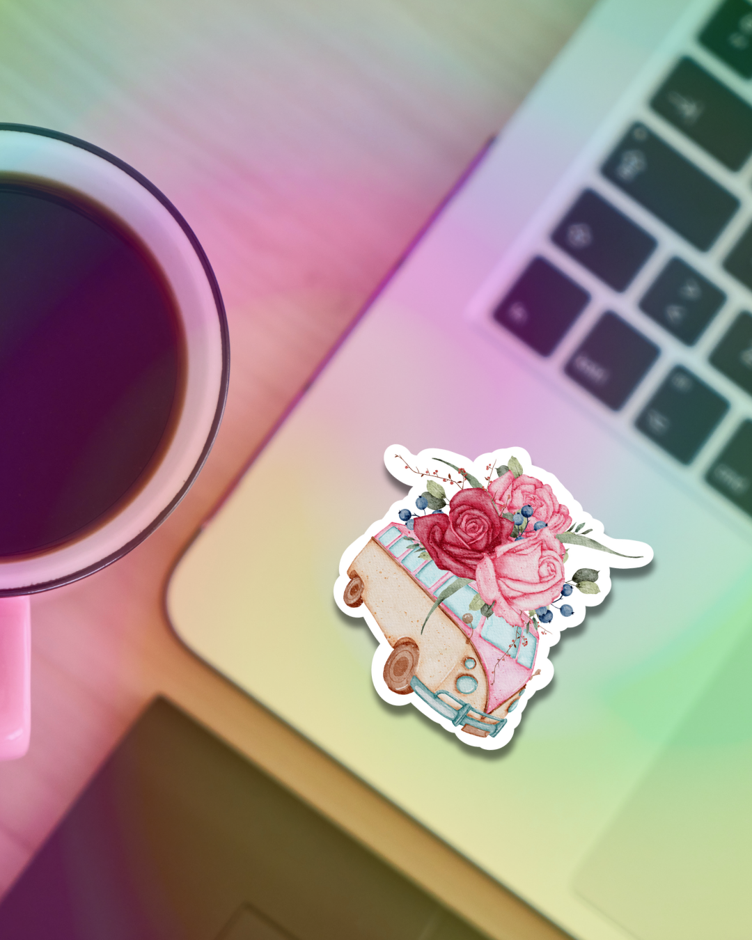 Spring Camper Vinyl Sticker