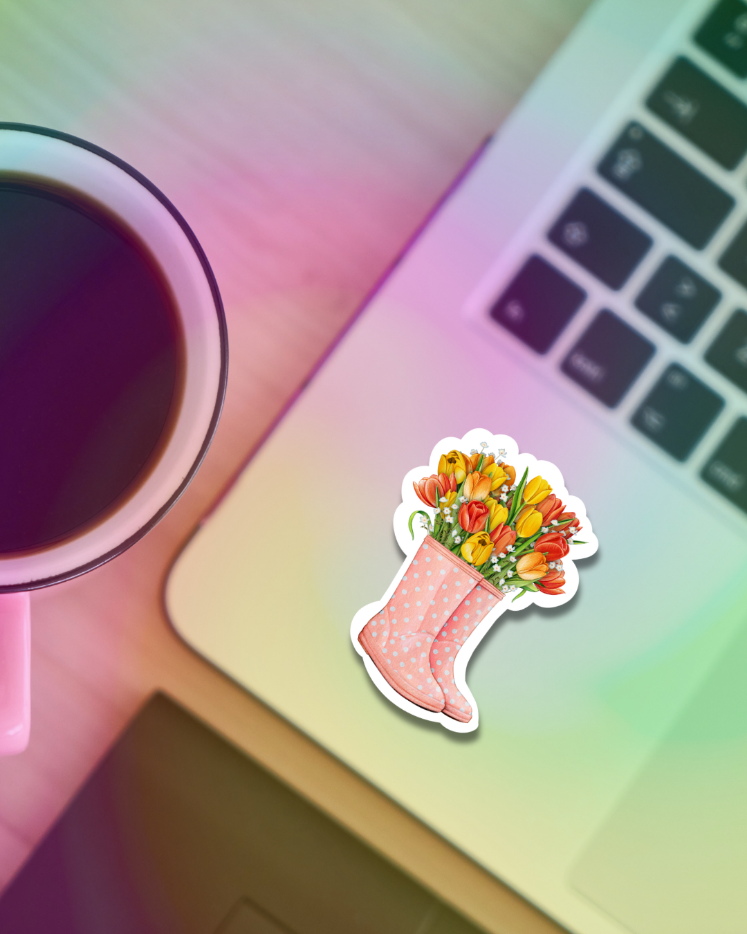 Spring Flower Boots Vinyl Sticker