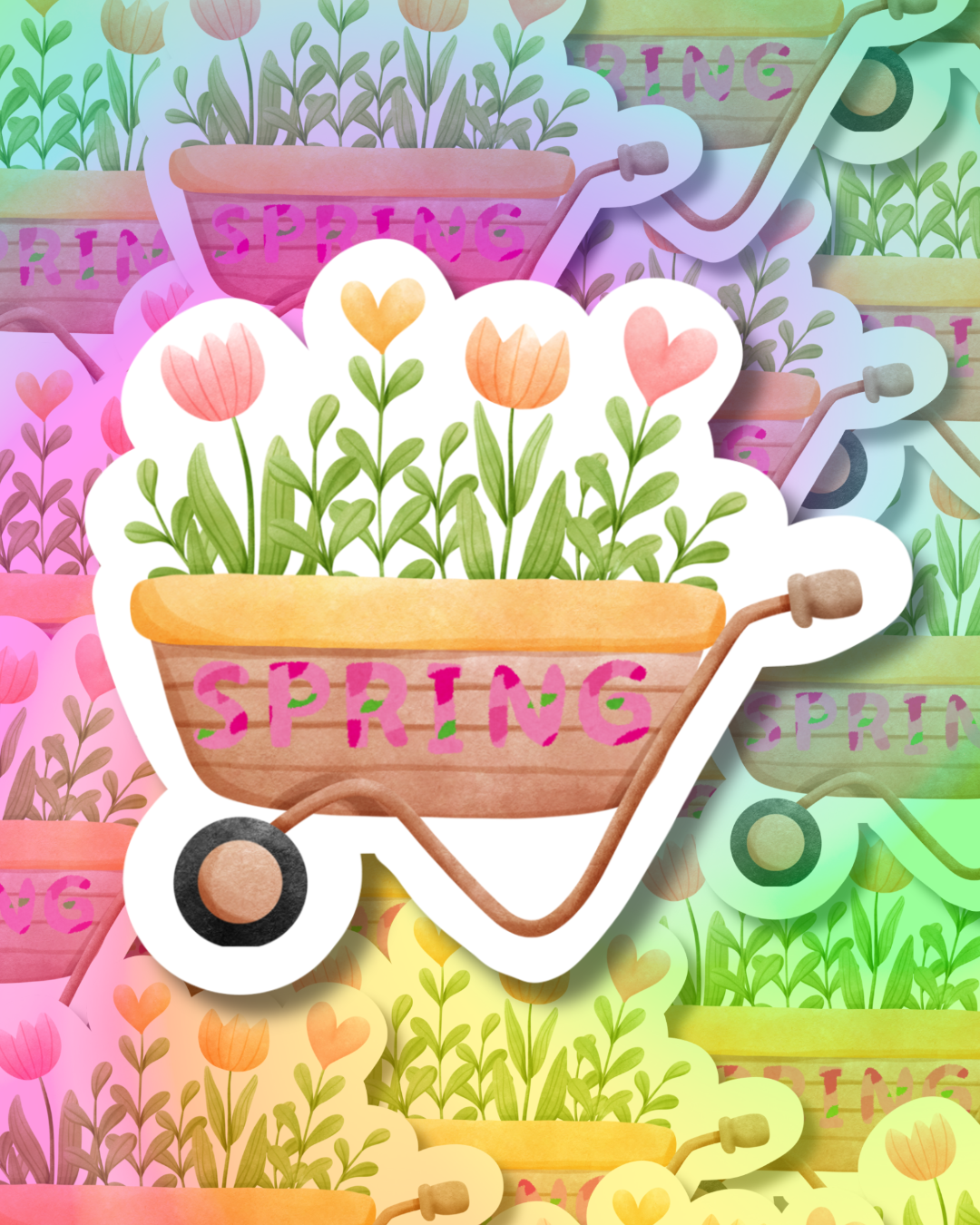 Spring Rolling Vinyl Sticker