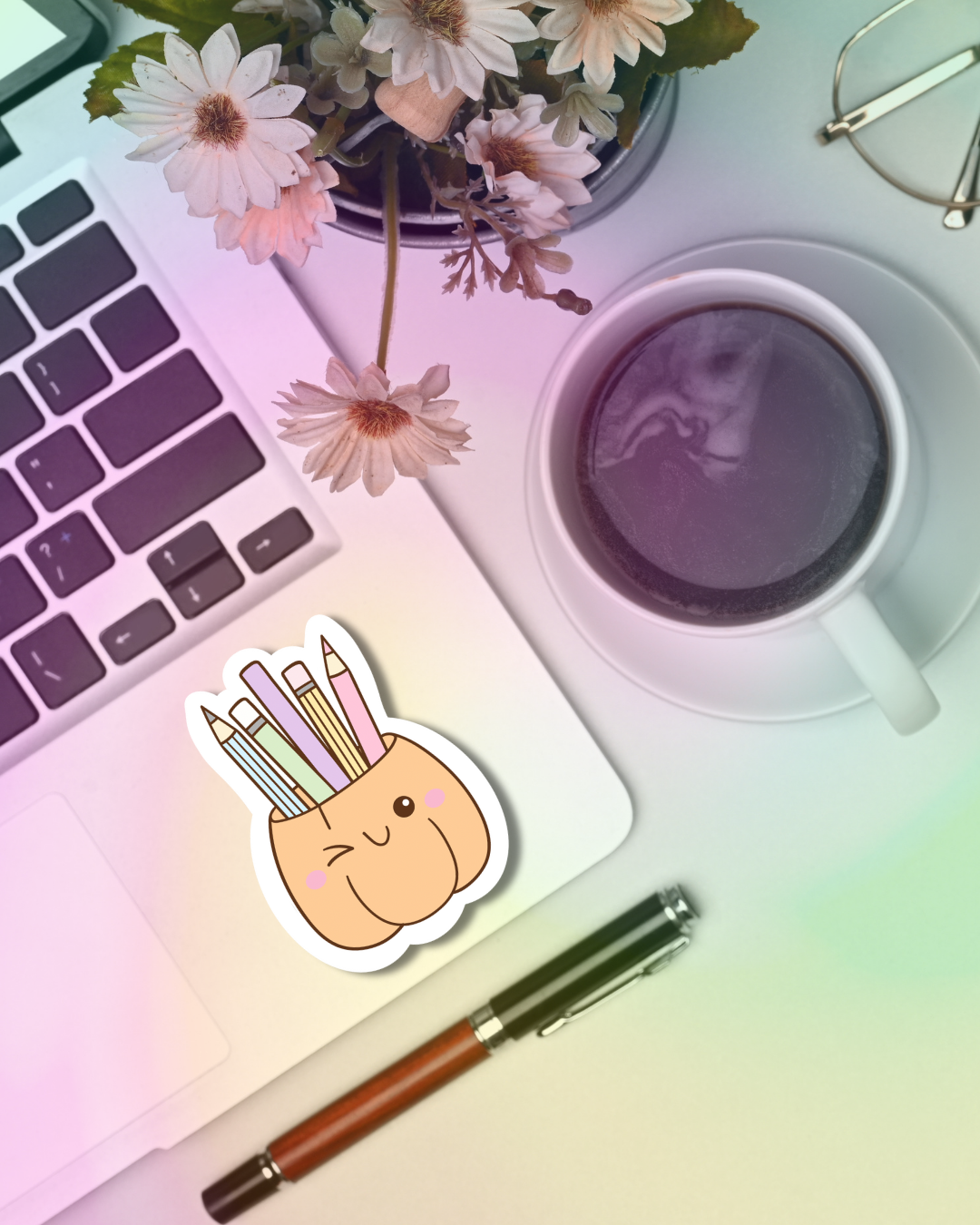 Stationery Pumpkin Vinyl Sticker