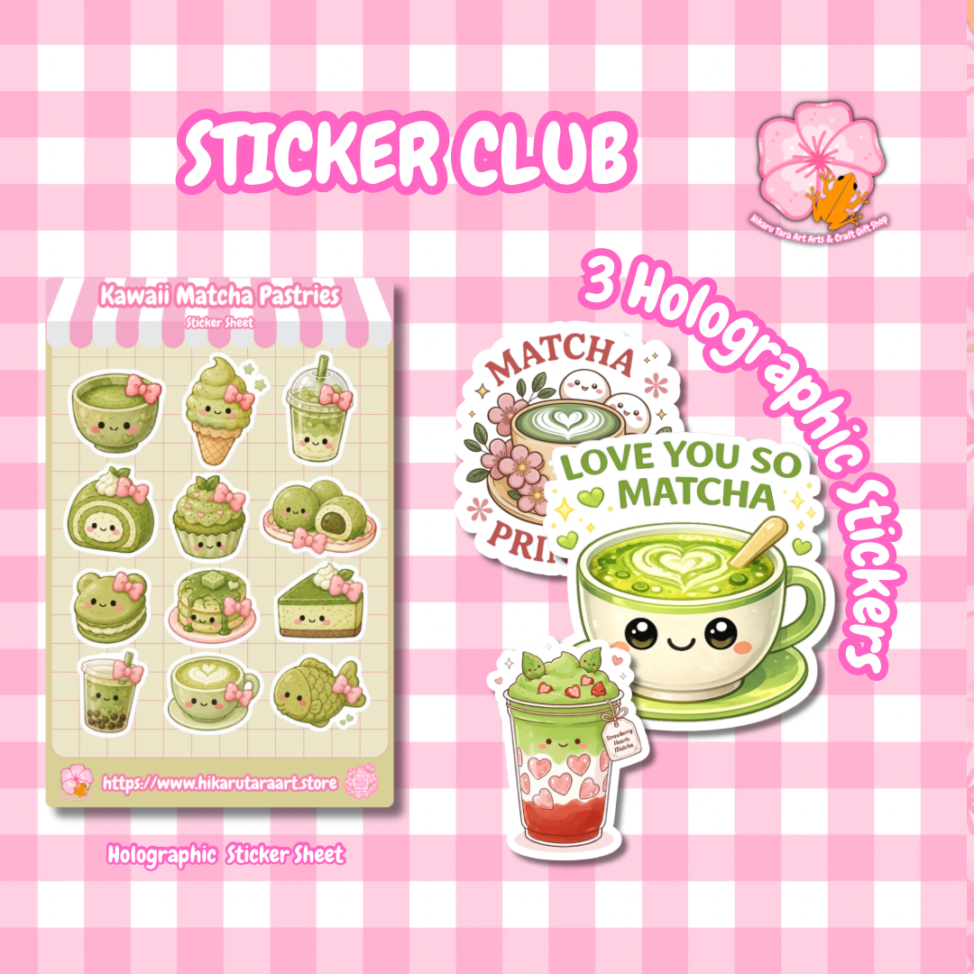 🍵August Sticker Club: Kawaii Matcha🍵