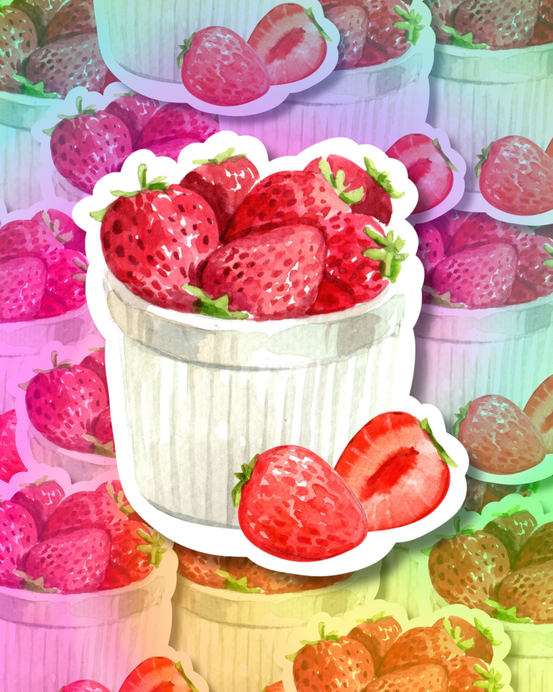 Strawberry Fancy Jar Vinyl Sticker