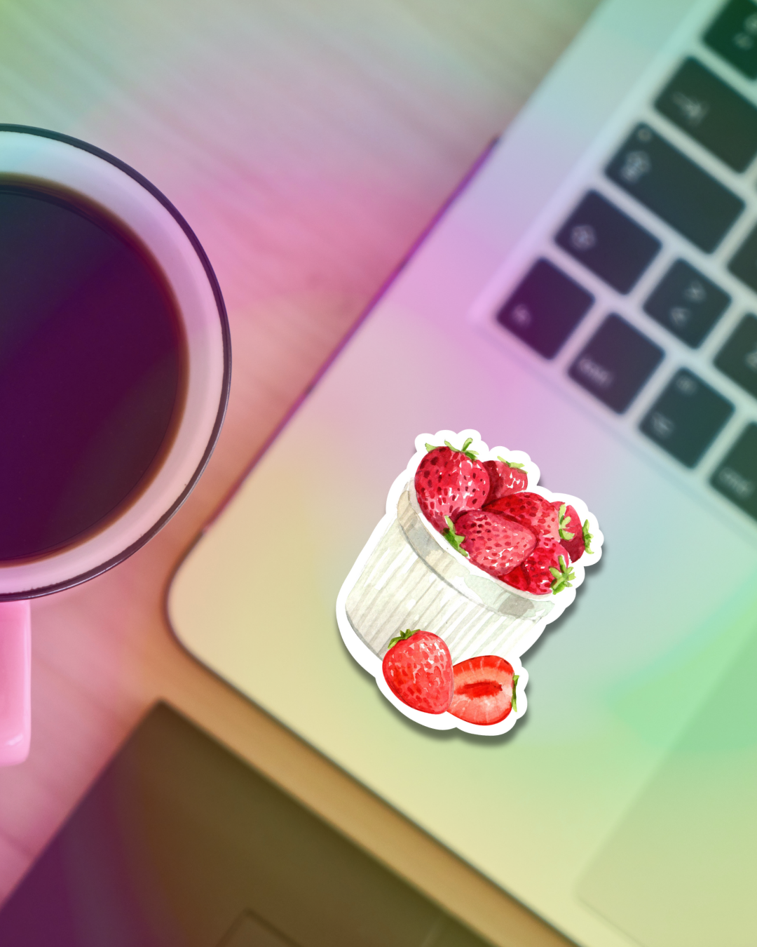 Strawberry Fancy Jar Vinyl Sticker
