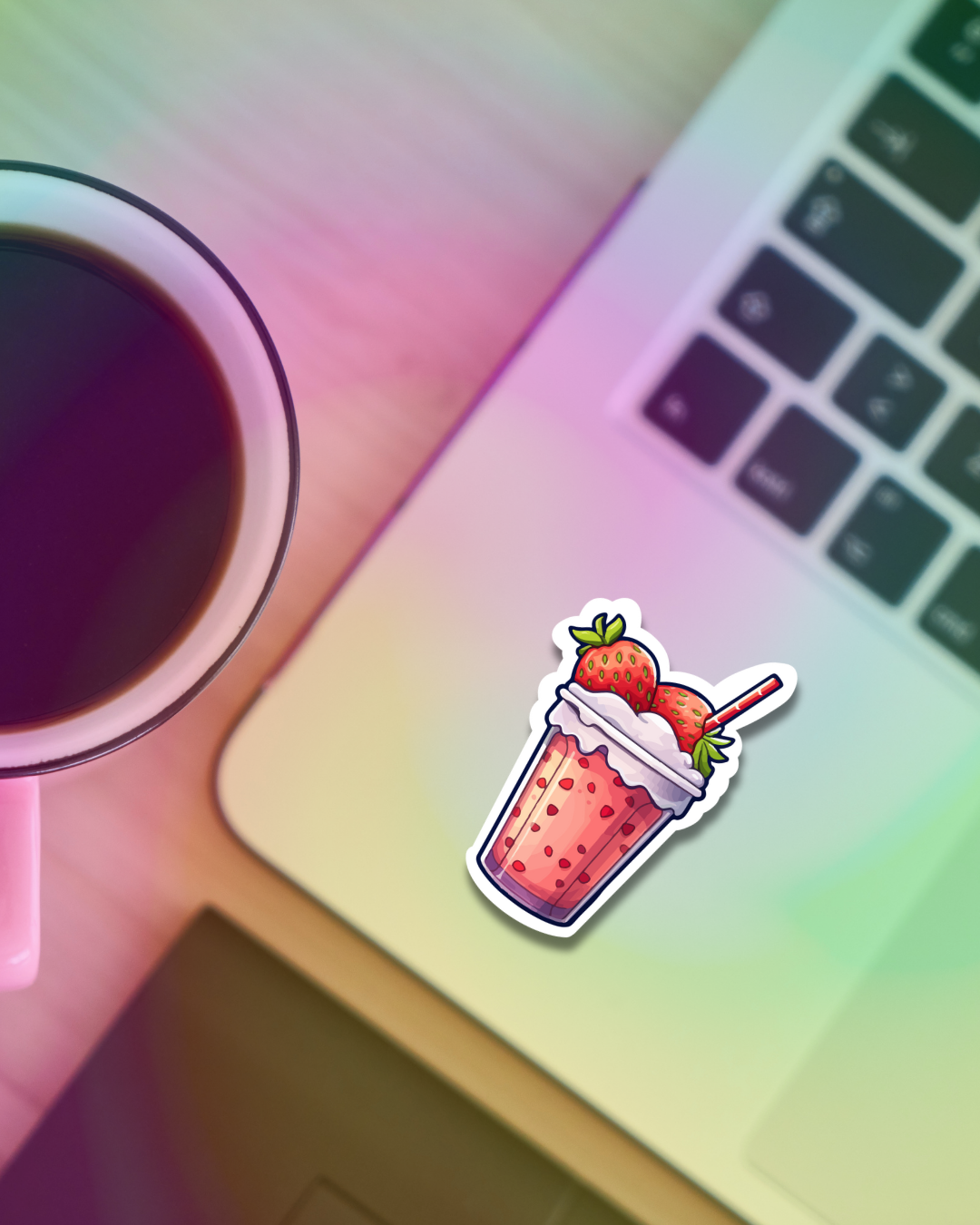 Strawberry Smoothie Vinyl Sticker
