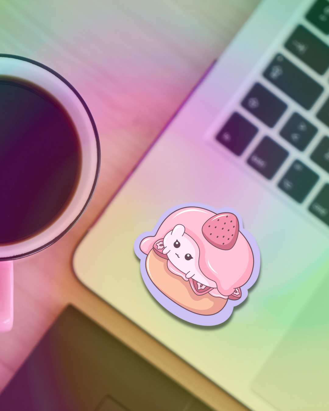 Strawberry Cupcake Vinyl Sticker