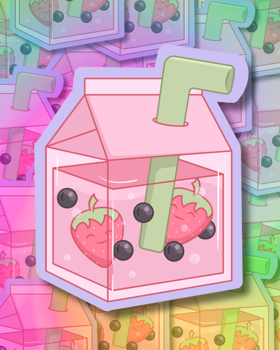 Strawberry Milk Vinyl Sticker