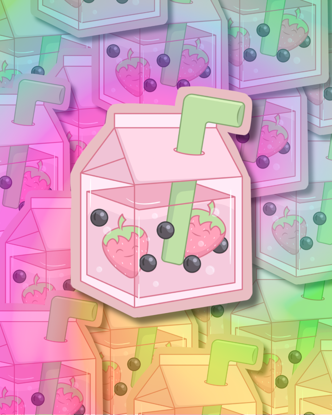 Strawberry Milk Vinyl Sticker
