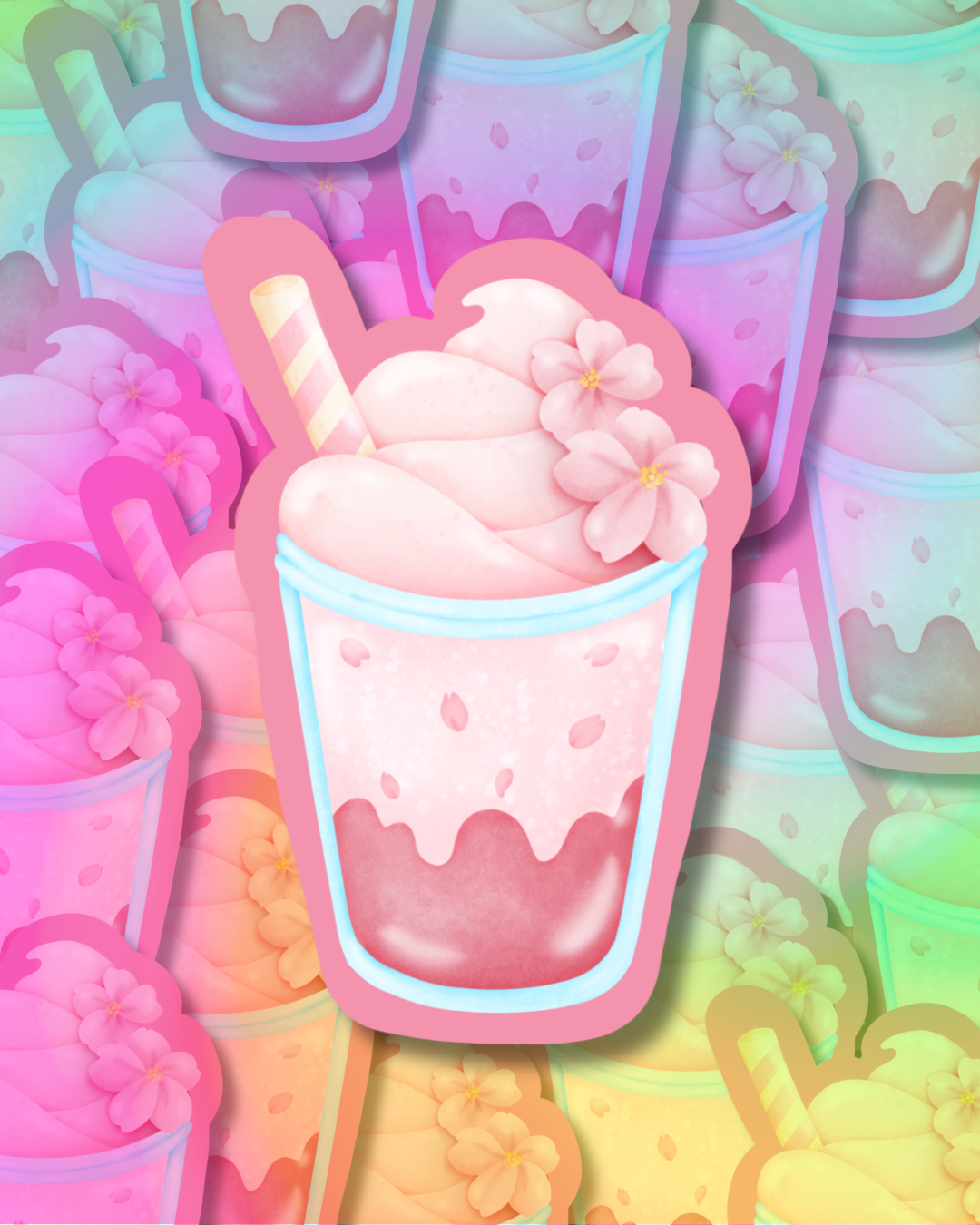 Strawberry Shake Vinyl Sticker