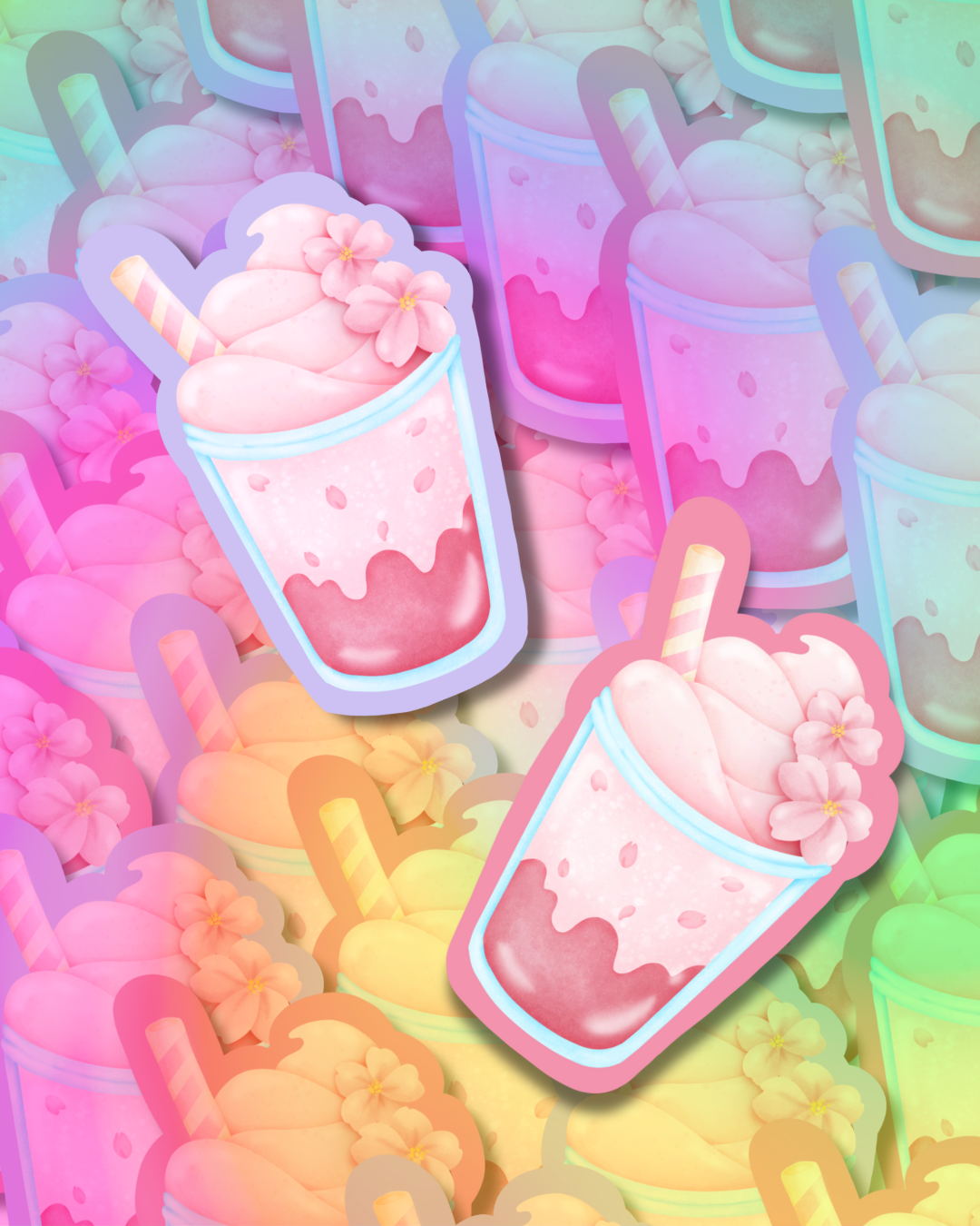 Strawberry Shake Vinyl Sticker