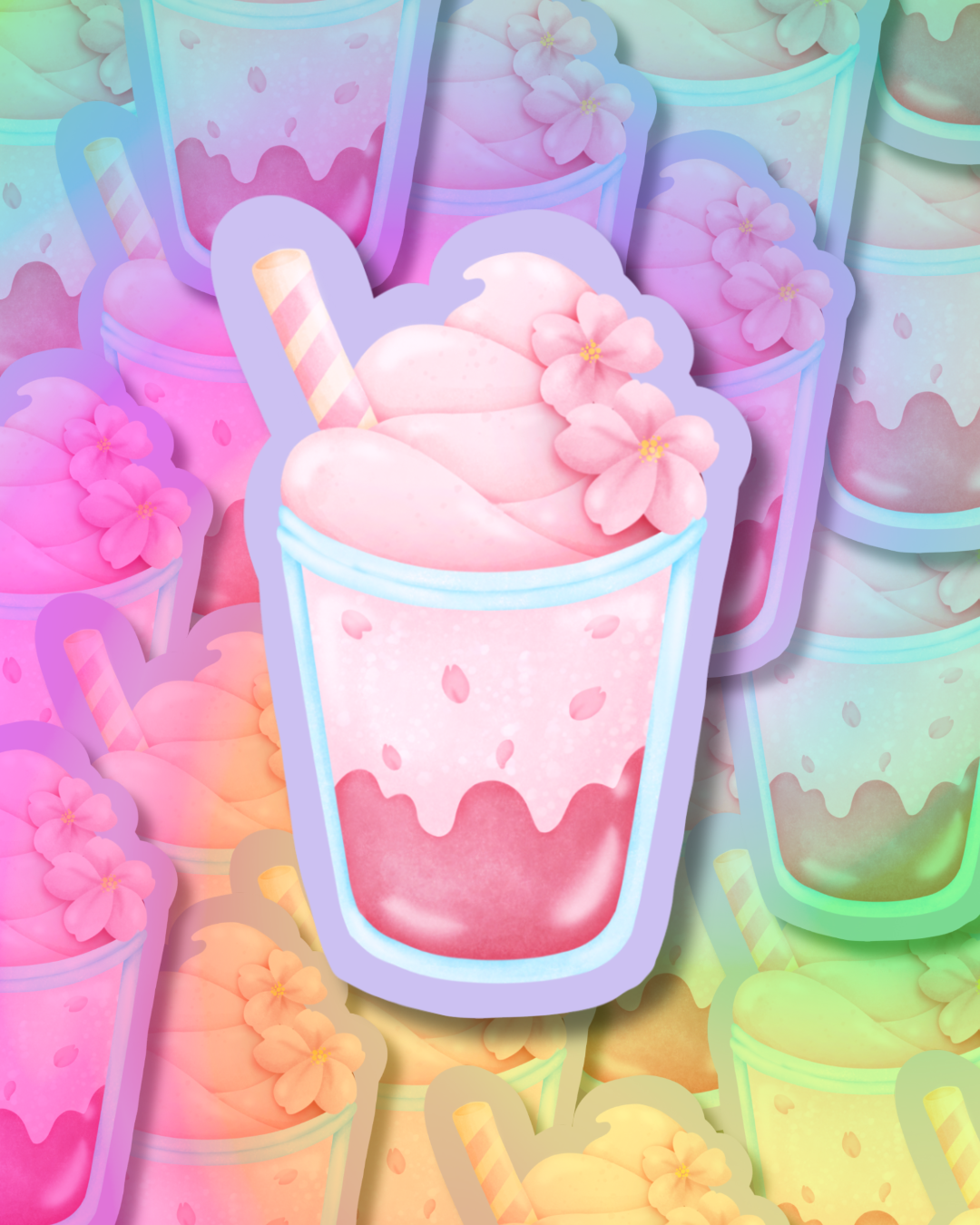 Strawberry Shake Vinyl Sticker