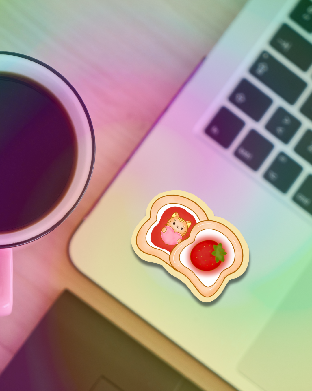 Strawberry Toast Vinyl Sticker