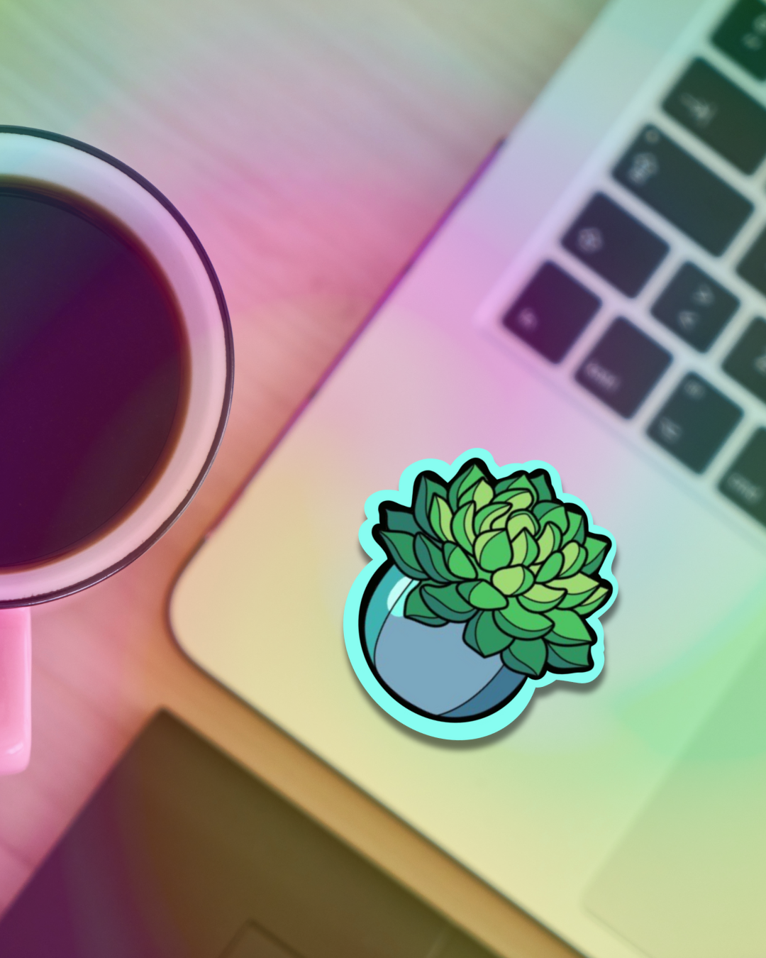 Succulent Jar Vinyl Sticker