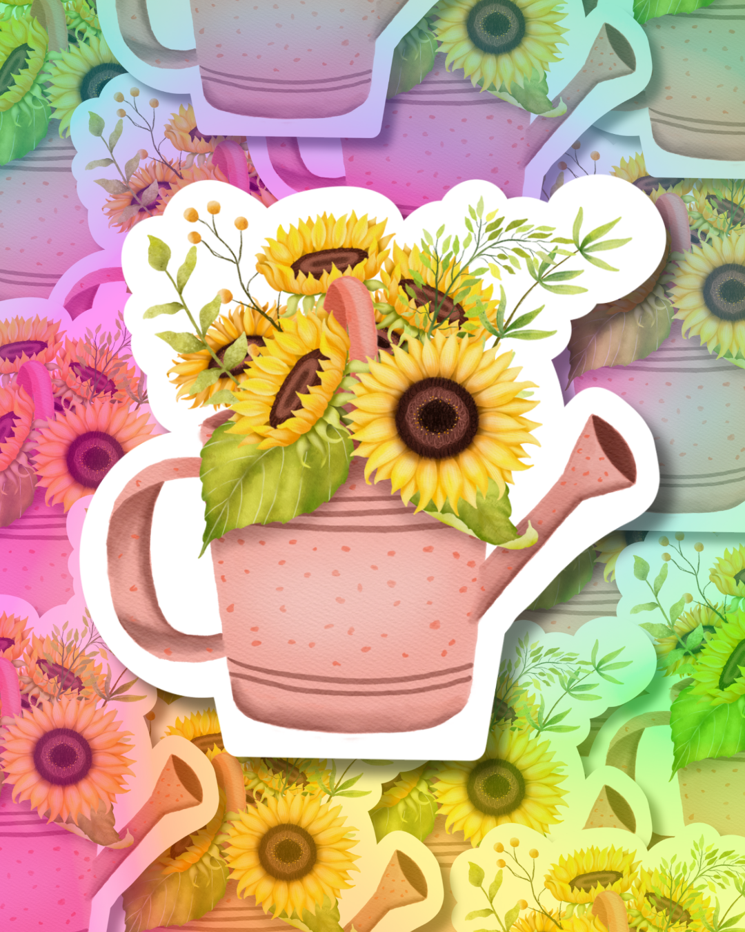 Sunflower Pot Vinyl Sticker