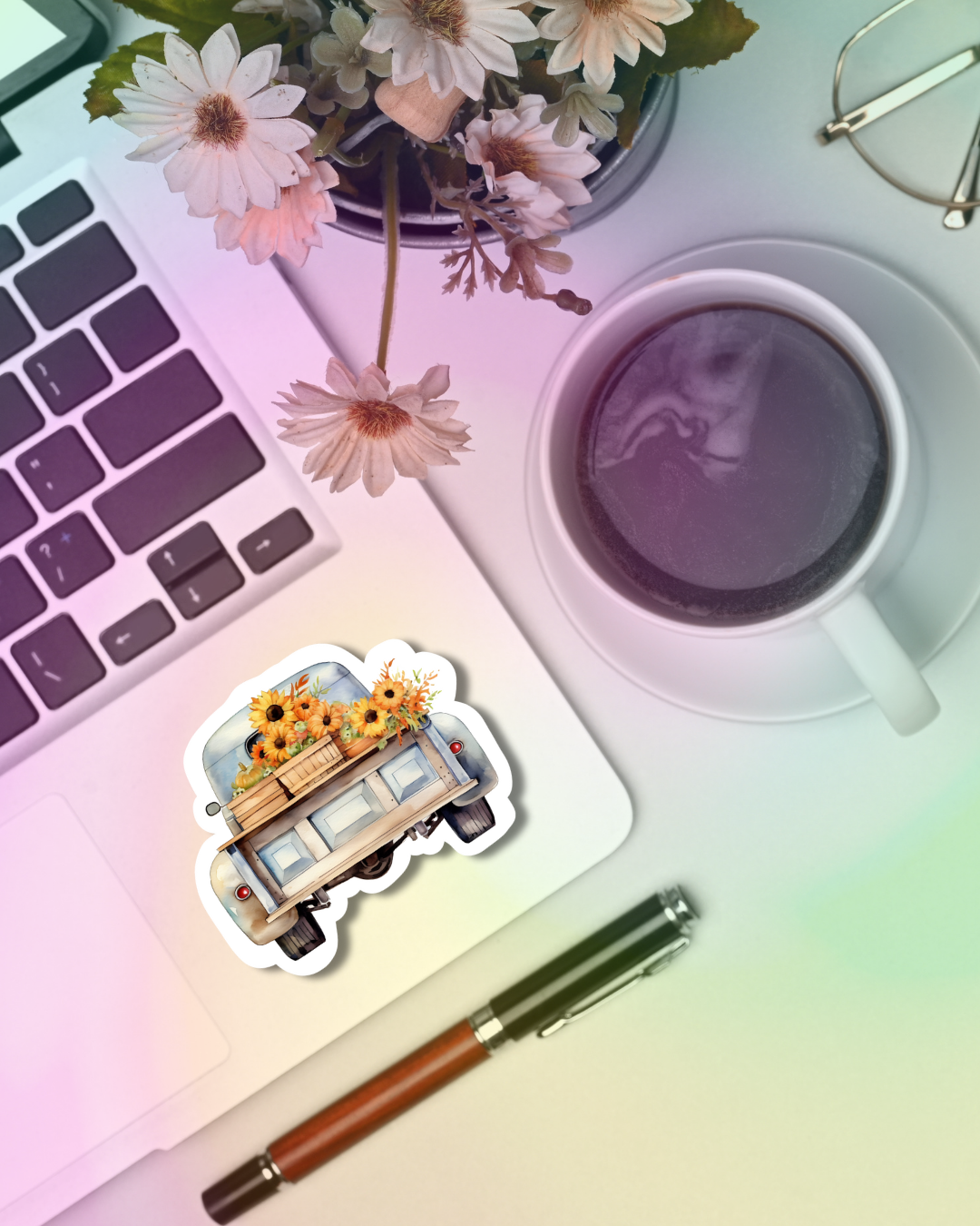 Sunflower Truck Vinyl Sticker