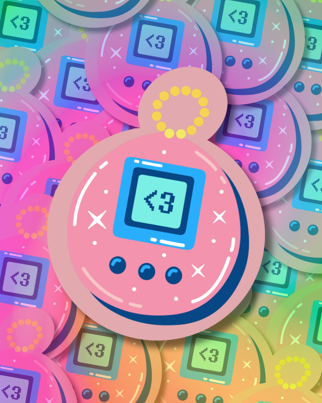 Tamagotchi Number Vinyl Sticker