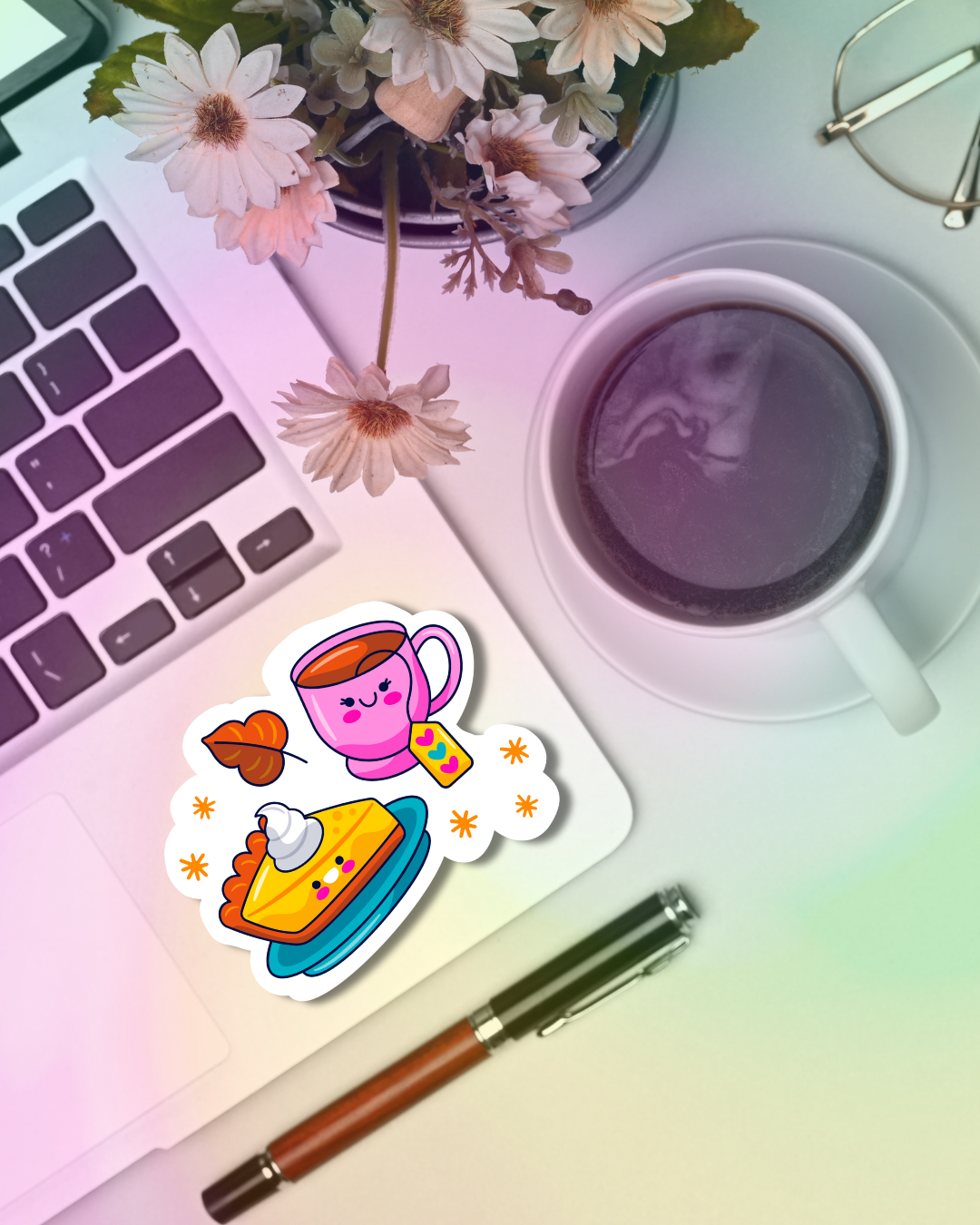 Tea & Pie Vinyl Sticker
