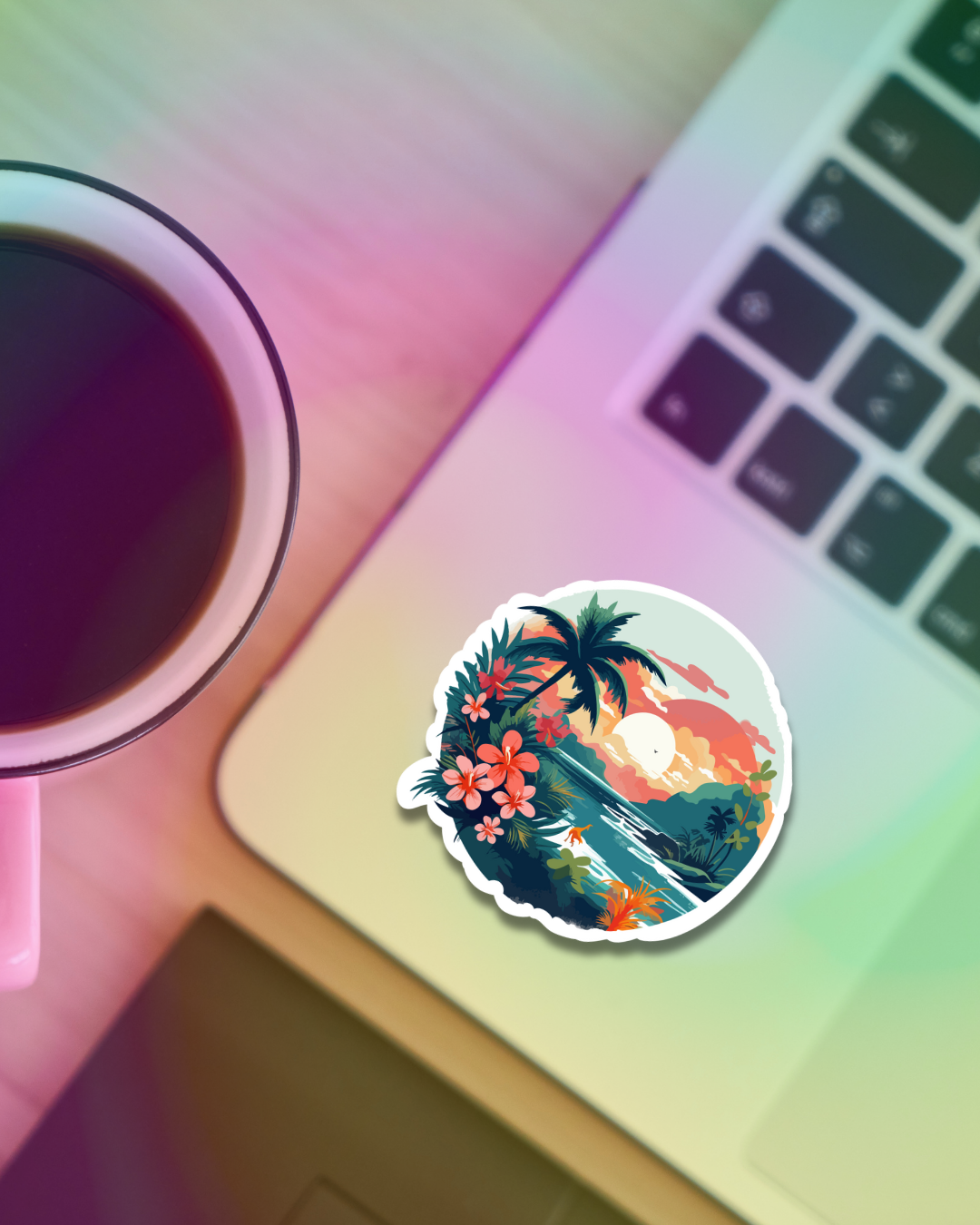 Tropical View Vinyl Sticker