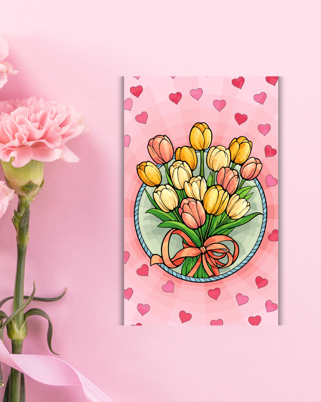 Tulip Bouquet Art Print Aesthetic Gift Decor