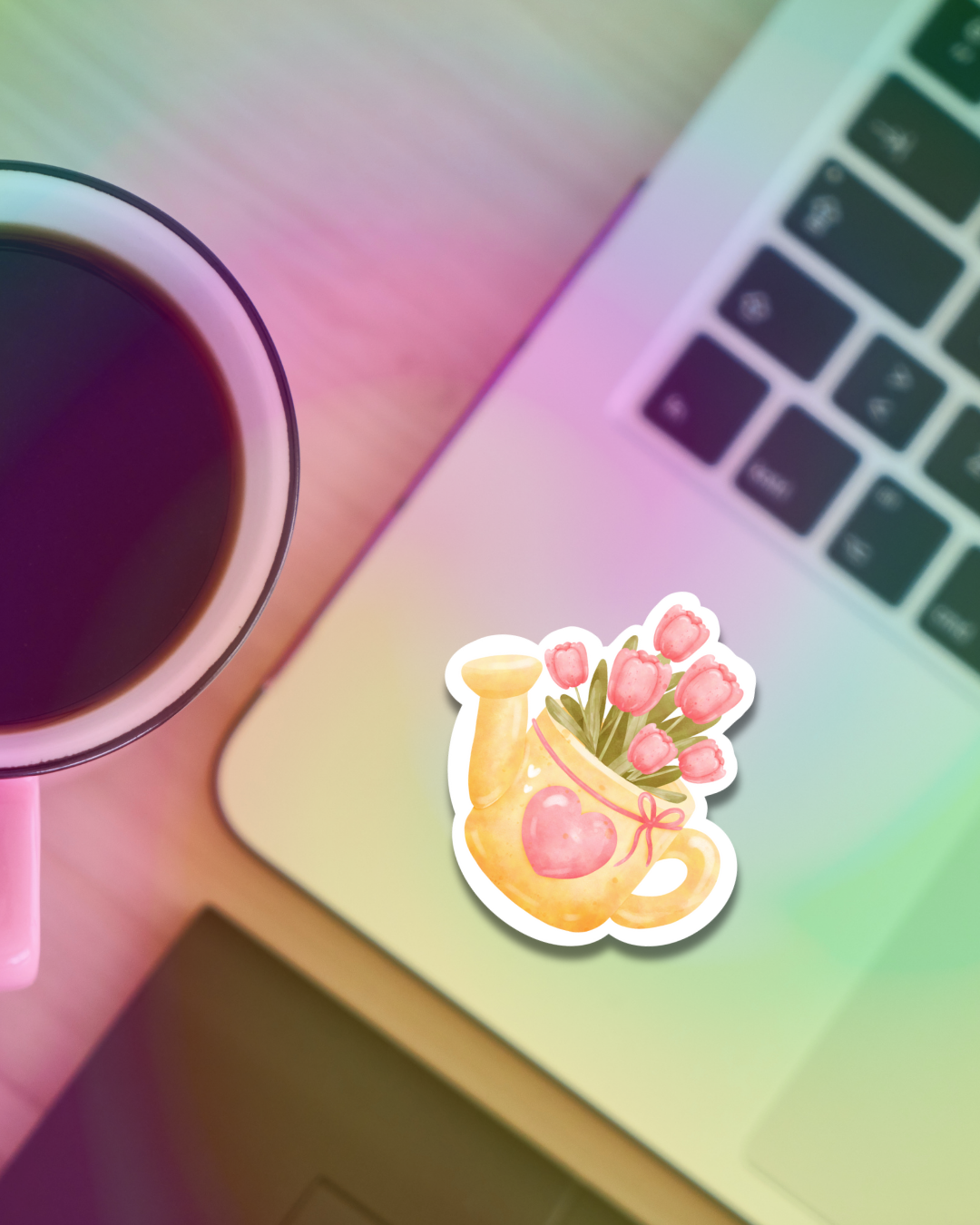 Tulip Heart Vinyl Sticker
