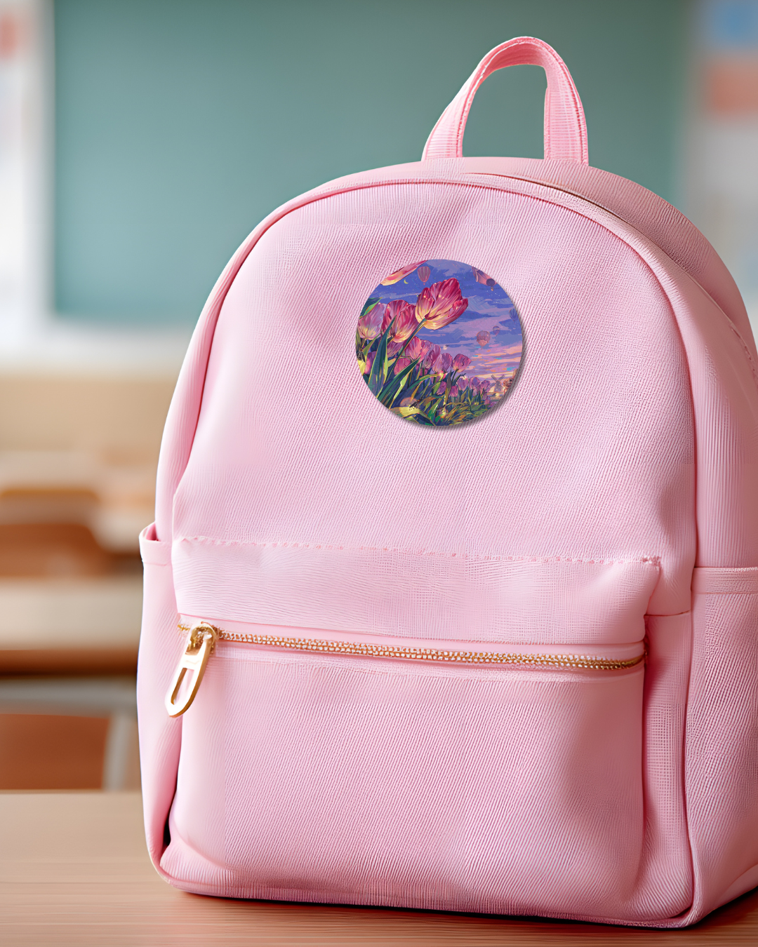 Tulip Sunrise Button Pin